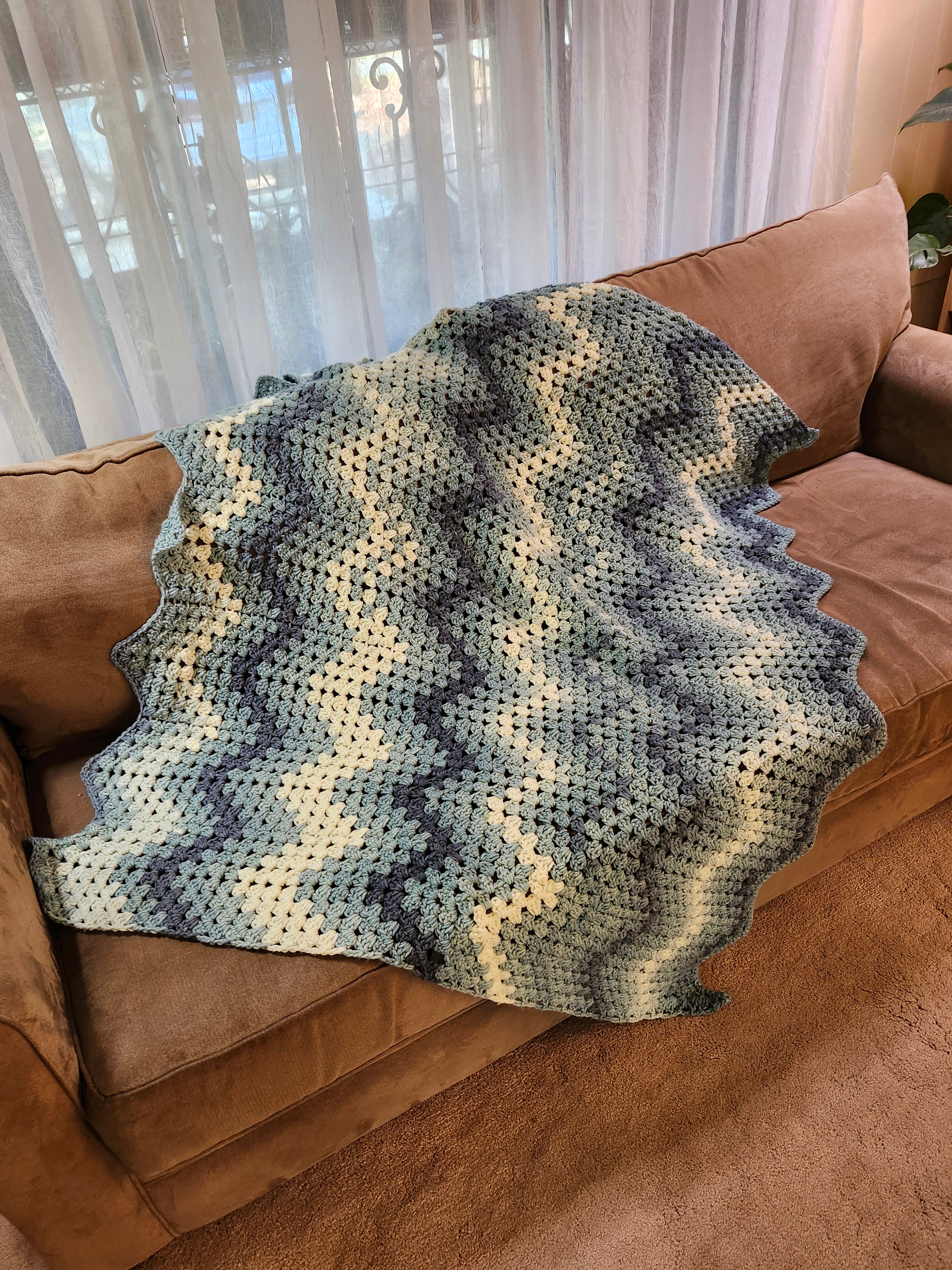 River Crochet Blanket – Handmade, Soft, and Cozy (48” x 58”)