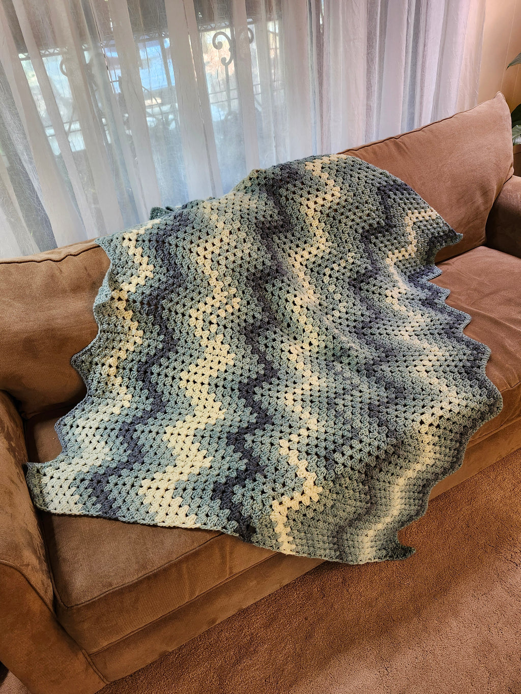River Crochet Blanket – Handmade, Soft, and Cozy (48” x 58”)