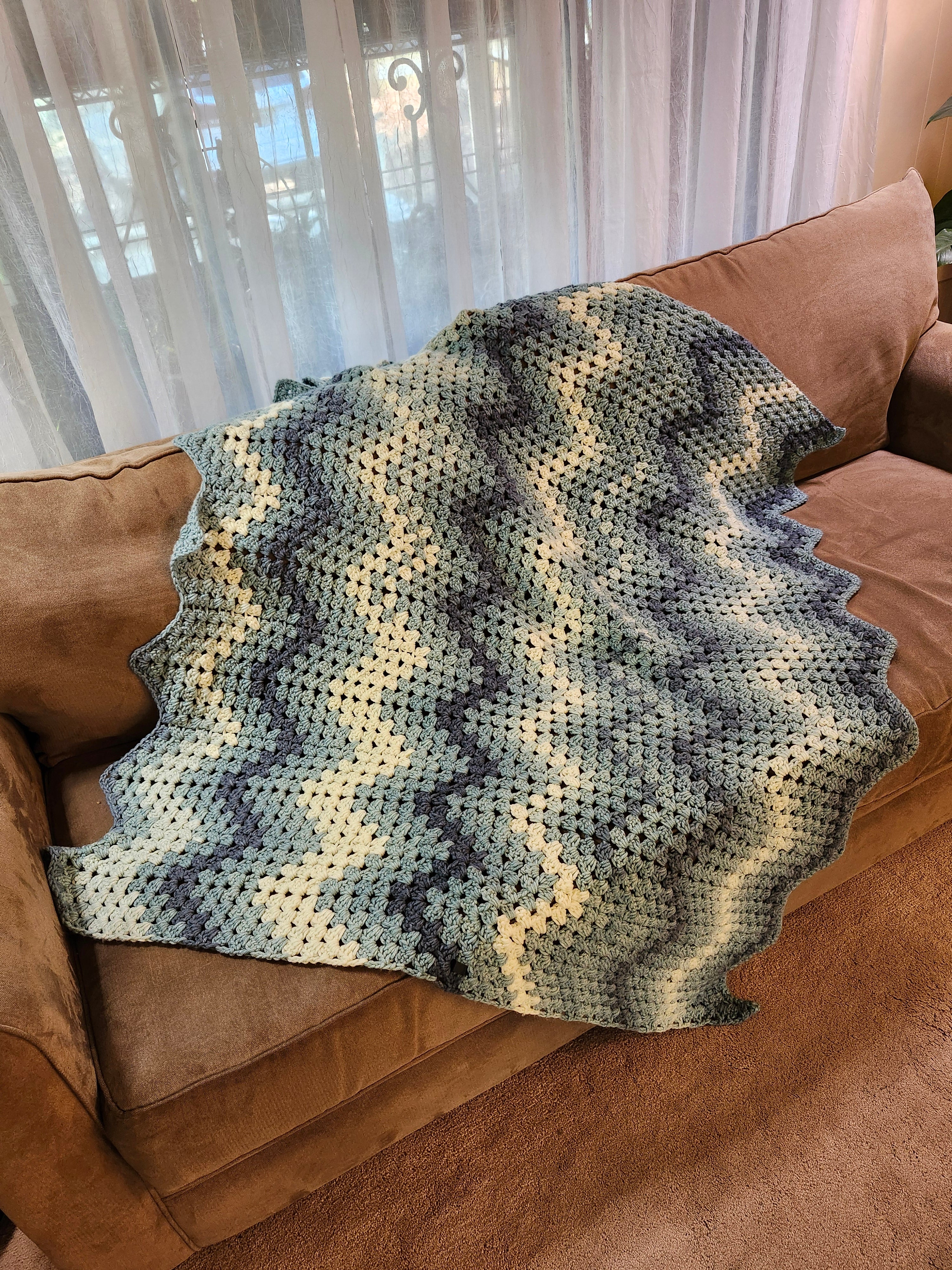 River Crochet Blanket – Handmade, Soft, and Cozy (48” x 58”)