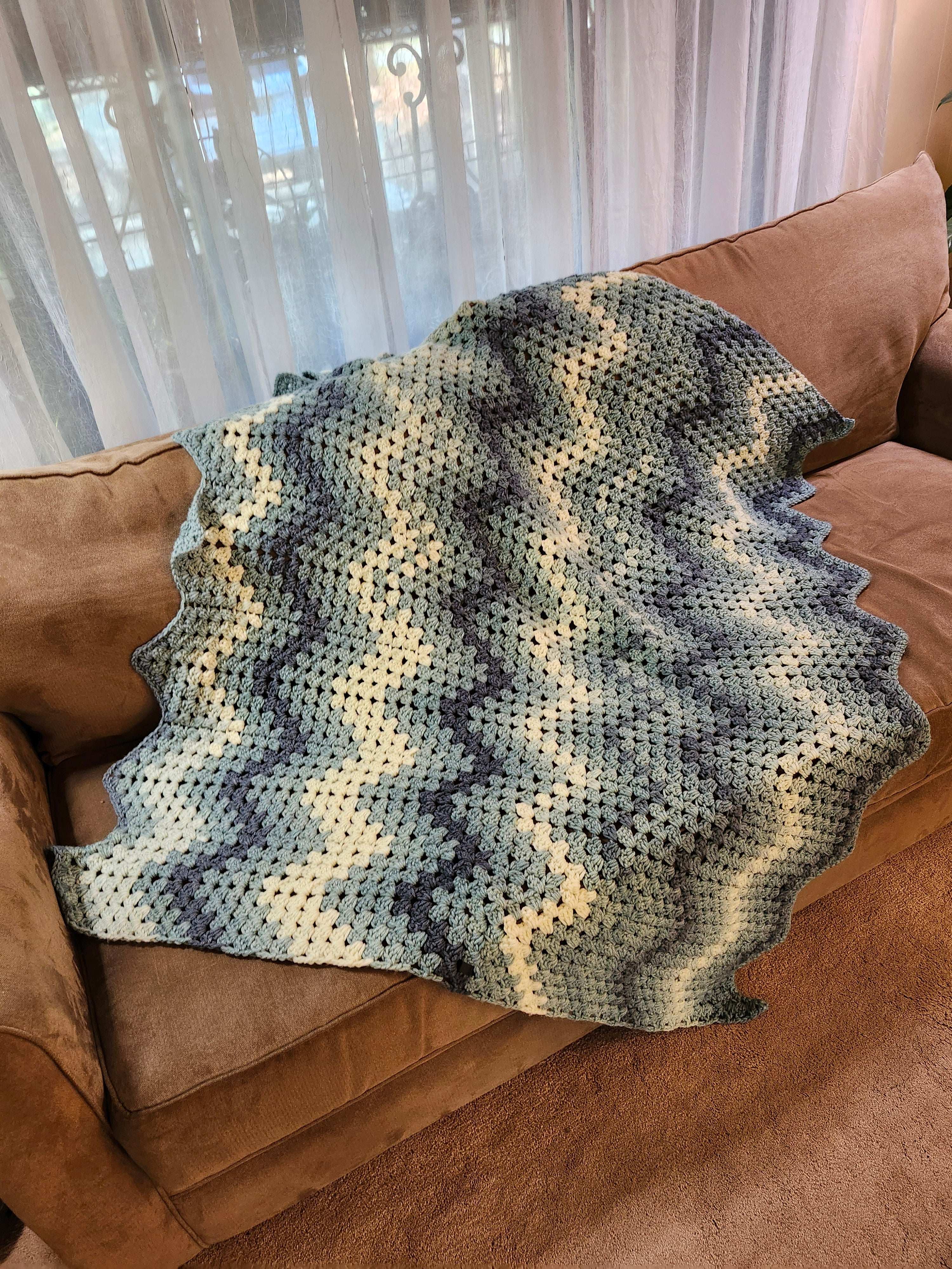 River Crochet Blanket – Handmade, Soft, and Cozy (48” x 58”)
