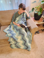 River Crochet Blanket – Handmade, Soft, and Cozy (48” x 58”)