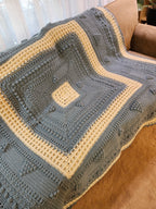 🍇 Handmade Popcorn Grape Afghan – 68" x 68" Cozy Textured Throw