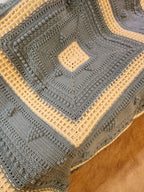 🍇 Handmade Popcorn Grape Afghan – 68" x 68" Cozy Textured Throw