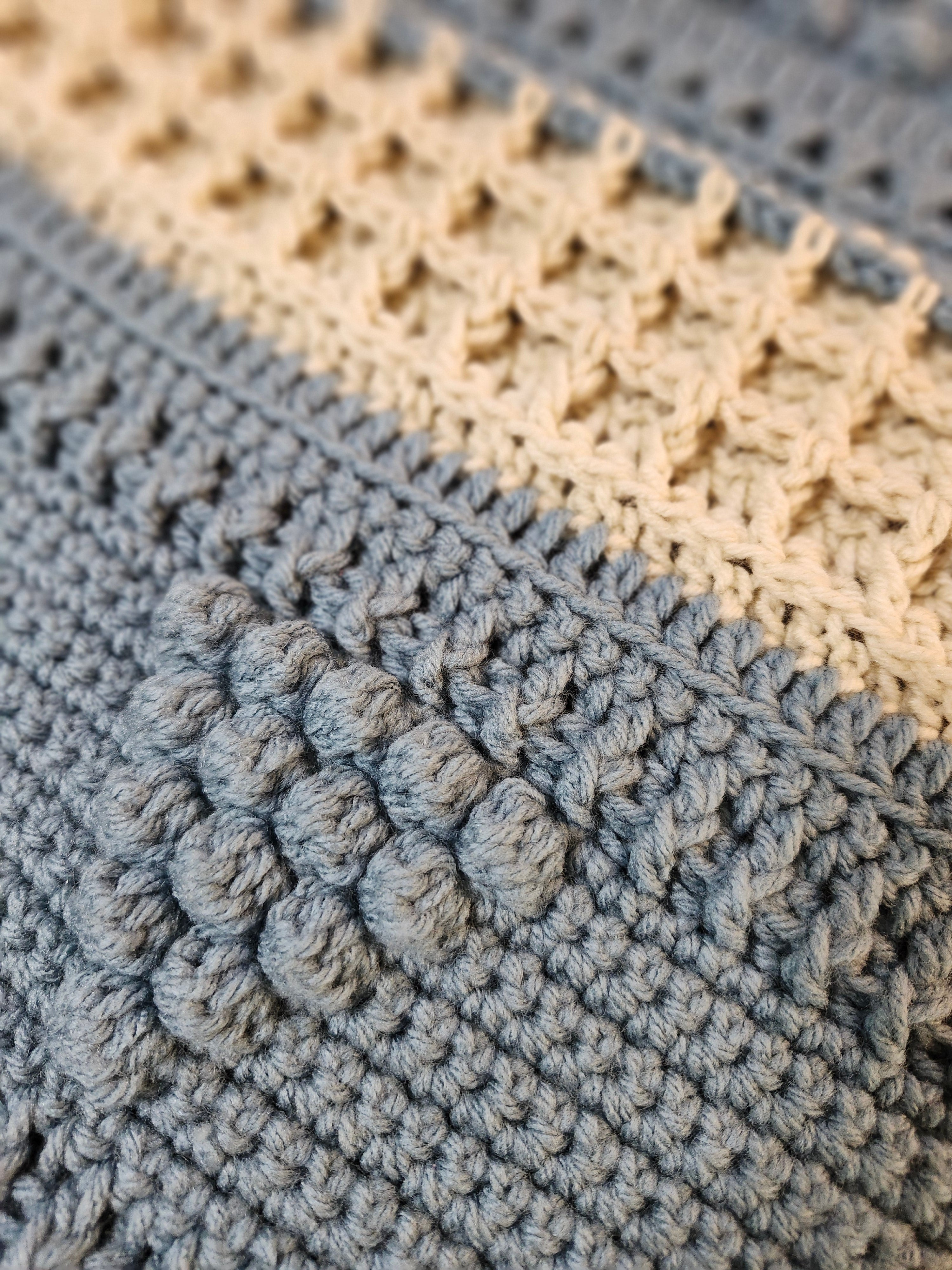 🍇 Handmade Popcorn Grape Afghan – 68" x 68" Cozy Textured Throw