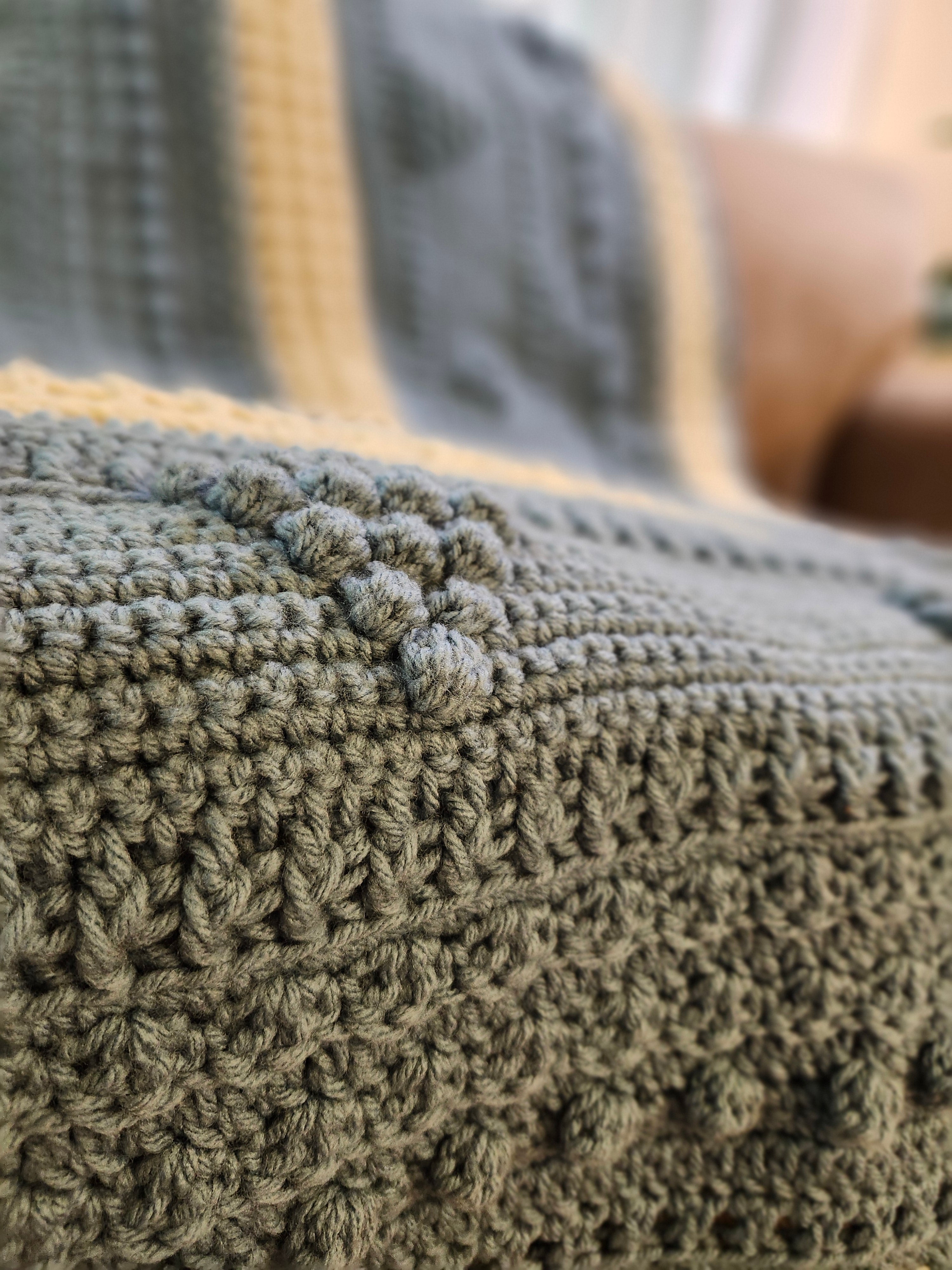 🍇 Handmade Popcorn Grape Afghan – 68" x 68" Cozy Textured Throw