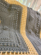 🍇 Handmade Popcorn Grape Afghan – 68" x 68" Cozy Textured Throw