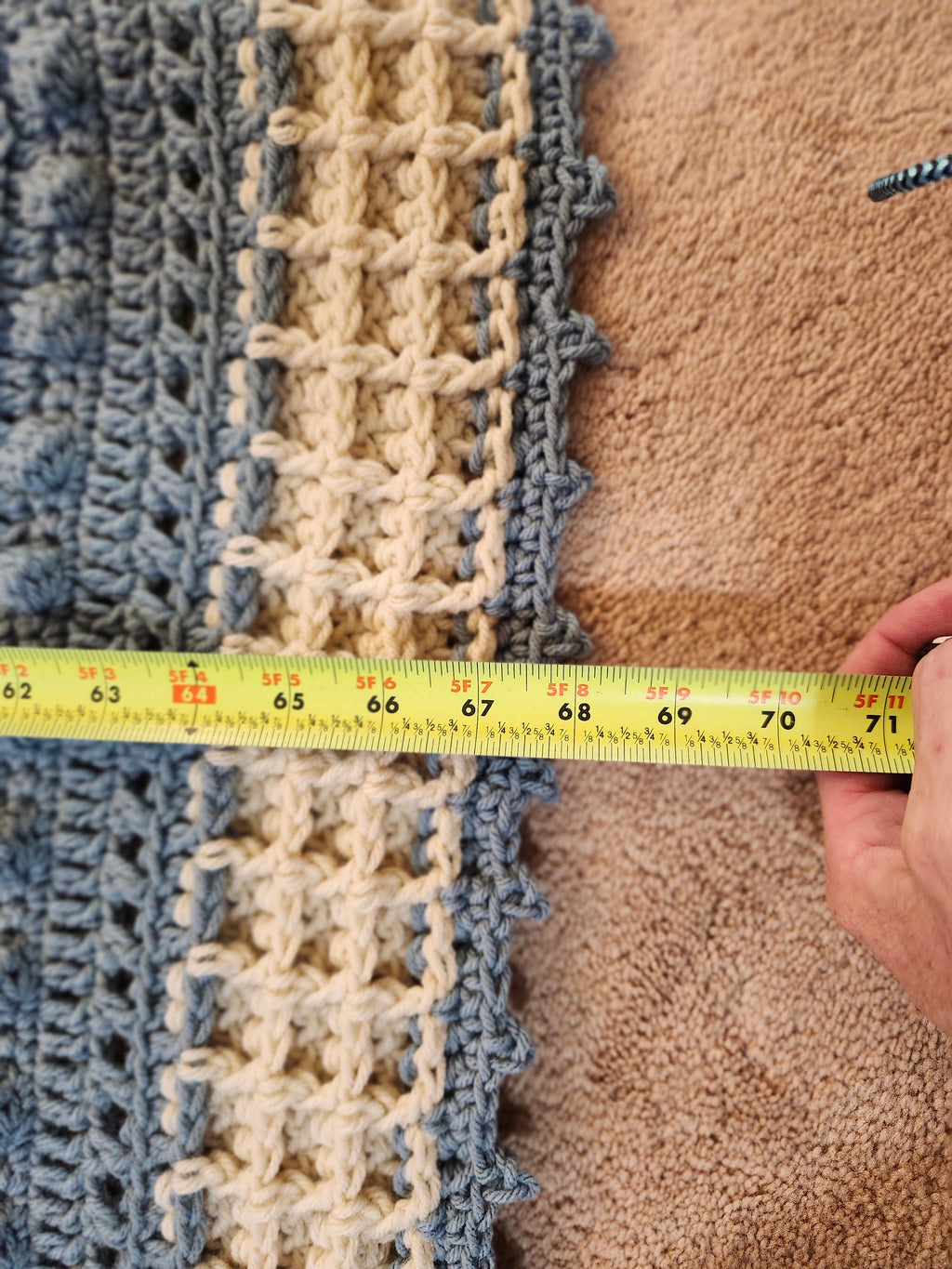 🍇 Handmade Popcorn Grape Afghan – 68" x 68" Cozy Textured Throw