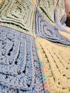 ✨ Reversible Baby Square Crochet Blanket – Handmade with Love (46.5” x 40.5”)