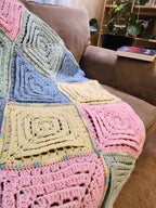 ✨ Reversible Baby Square Crochet Blanket – Handmade with Love (46.5” x 40.5”)
