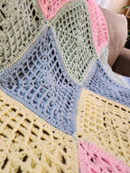 ✨ Reversible Baby Square Crochet Blanket – Handmade with Love (46.5” x 40.5”)