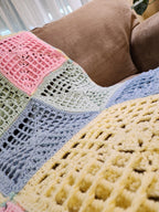 ✨ Reversible Baby Square Crochet Blanket – Handmade with Love (46.5” x 40.5”)