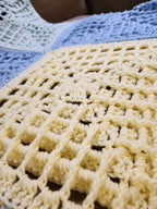 ✨ Reversible Baby Square Crochet Blanket – Handmade with Love (46.5” x 40.5”)
