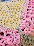✨ Reversible Baby Square Crochet Blanket – Handmade with Love (46.5” x 40.5”)