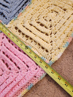 ✨ Reversible Baby Square Crochet Blanket – Handmade with Love (46.5” x 40.5”)