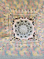 🌞 Sunburst Crochet Blanket – Handmade 49” Square | 70” Diagonal