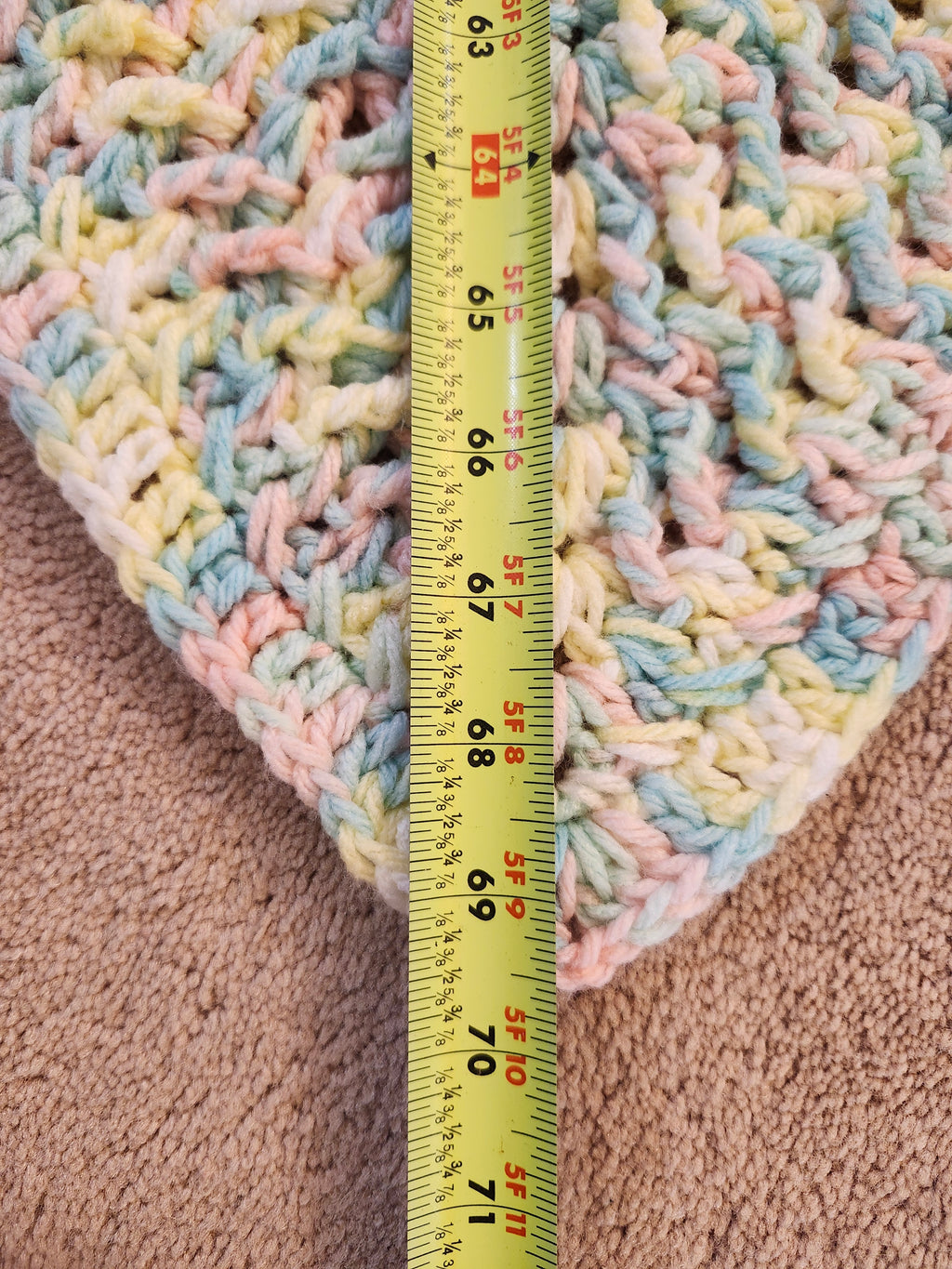 🌞 Sunburst Crochet Blanket – Handmade 49” Square | 70” Diagonal