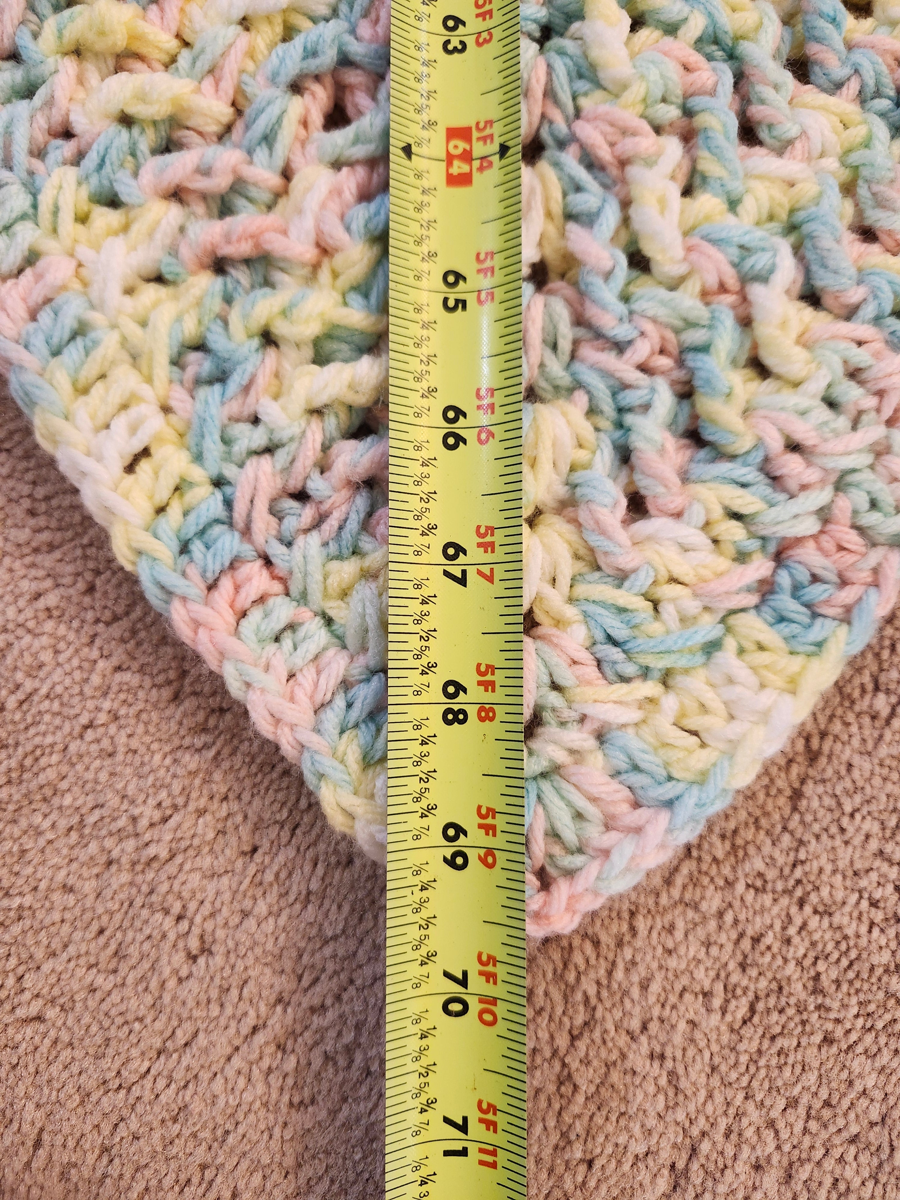 🌞 Sunburst Crochet Blanket – Handmade 49” Square | 70” Diagonal