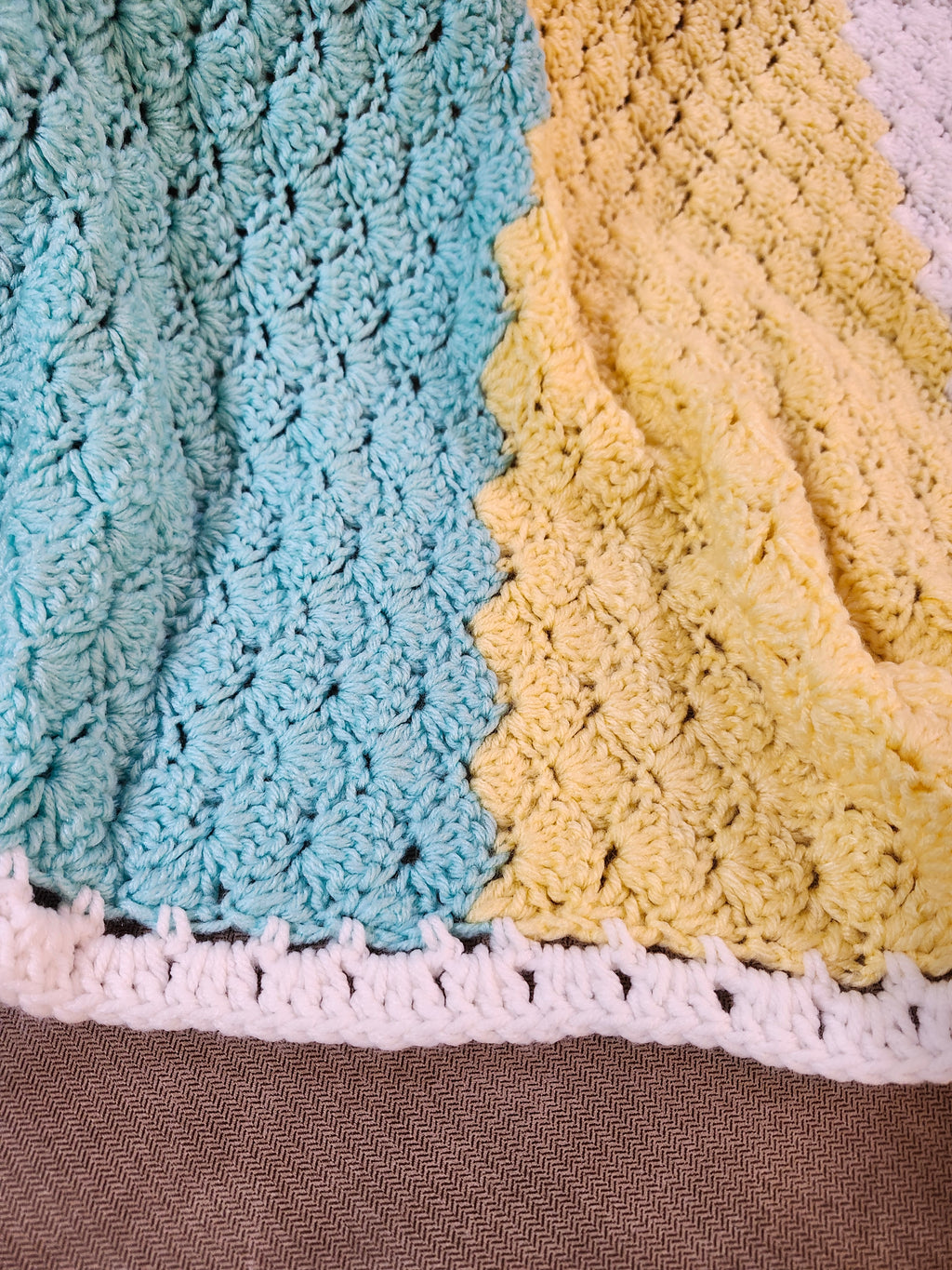 Seashell Stitch Crochet Blanket — Handmade | 52" x 46.5"