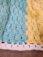 Seashell Stitch Crochet Blanket — Handmade | 52" x 46.5"