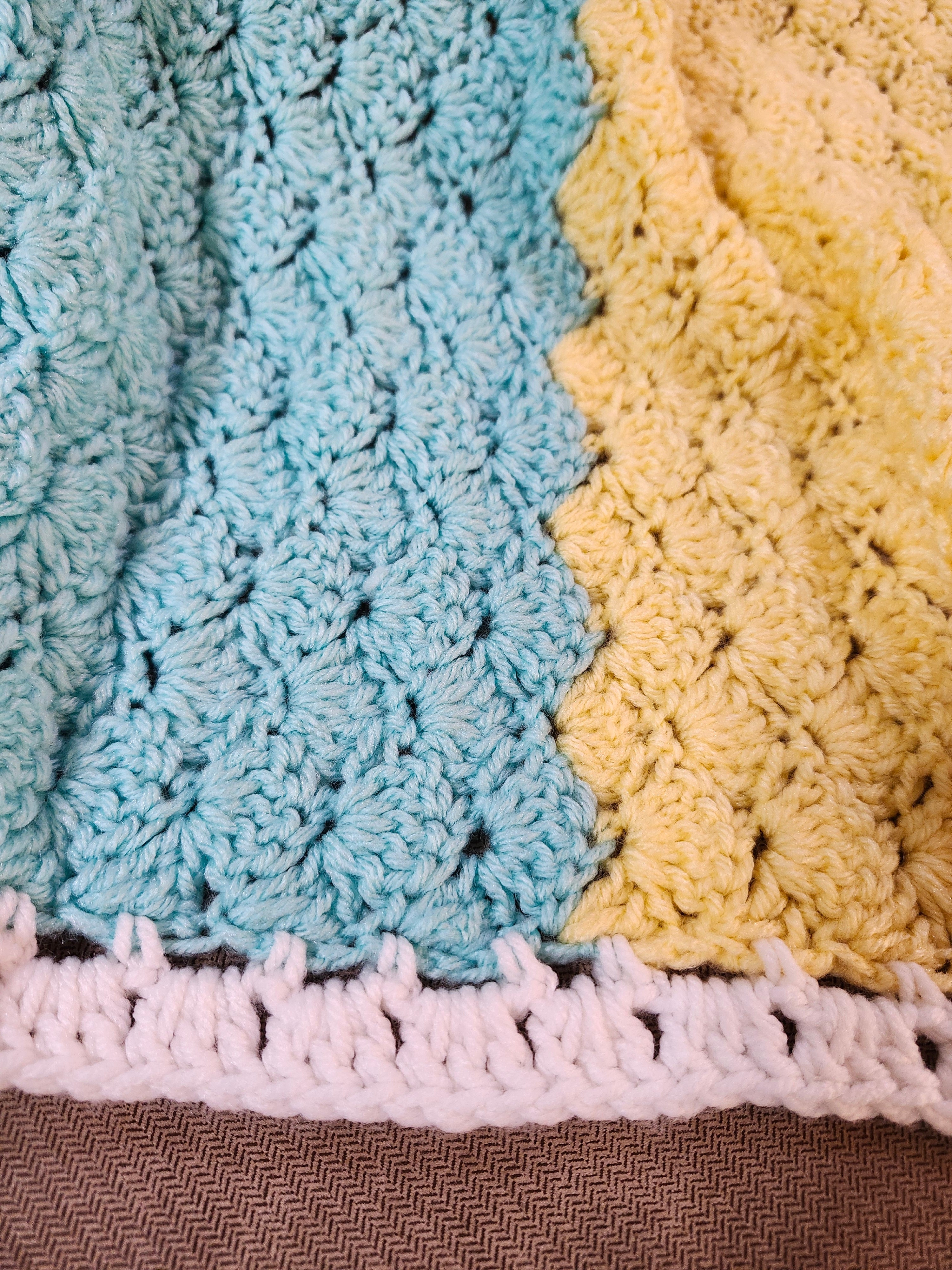 Seashell Stitch Crochet Blanket — Handmade | 52" x 46.5"