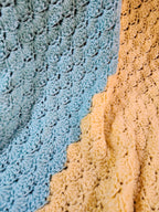 Seashell Stitch Crochet Blanket — Handmade | 52" x 46.5"