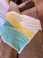 Seashell Stitch Crochet Blanket — Handmade | 52" x 46.5"