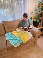 Seashell Stitch Crochet Blanket — Handmade | 52" x 46.5"
