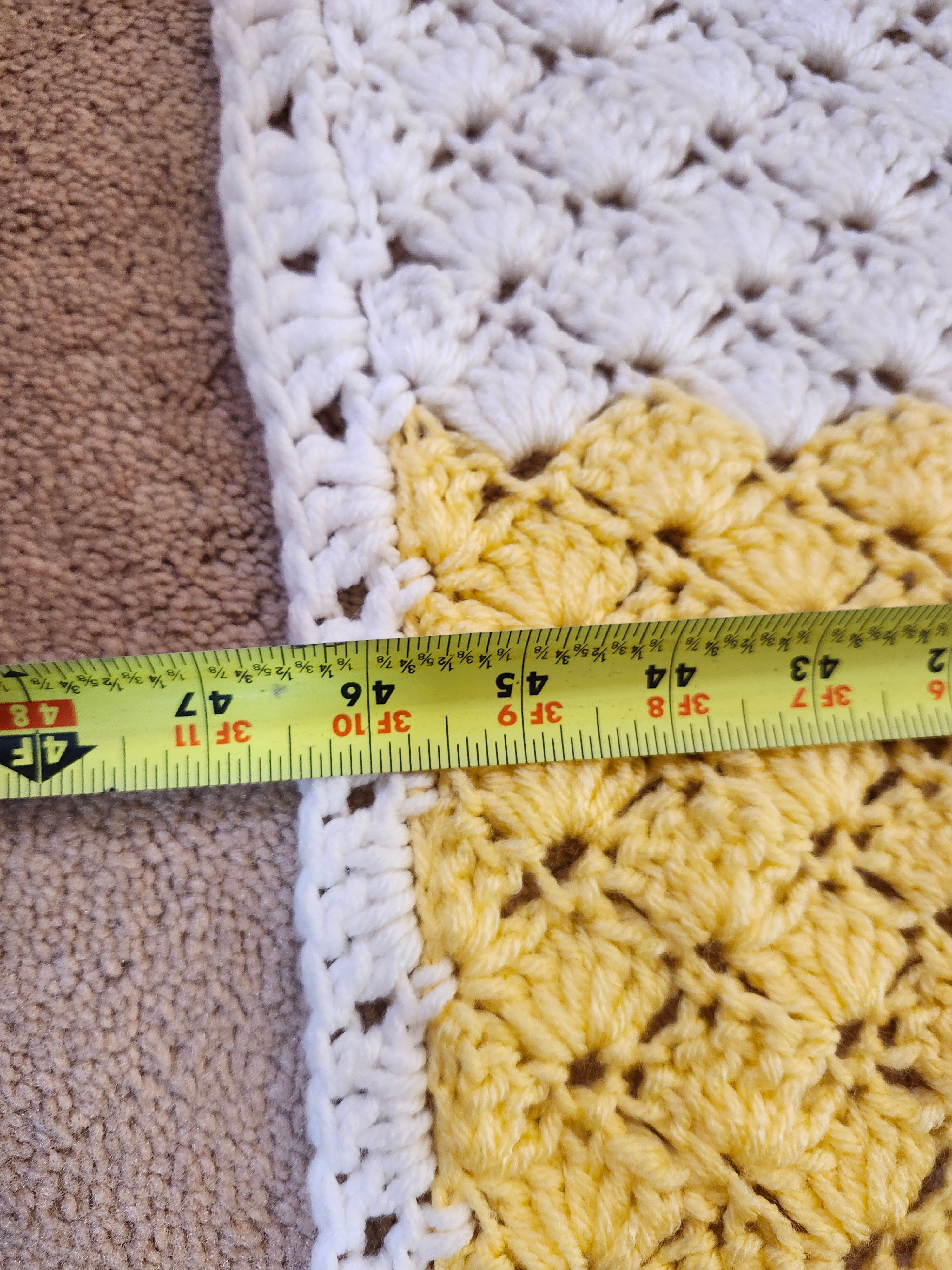 Seashell Stitch Crochet Blanket — Handmade | 52" x 46.5"