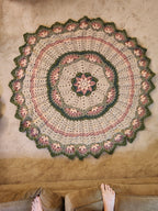 🌸 Flower Power Crochet Afghan Throw – Rustic, Warm & Handcrafted (55”)