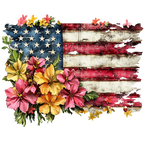 Floral American Flag T-Shirt