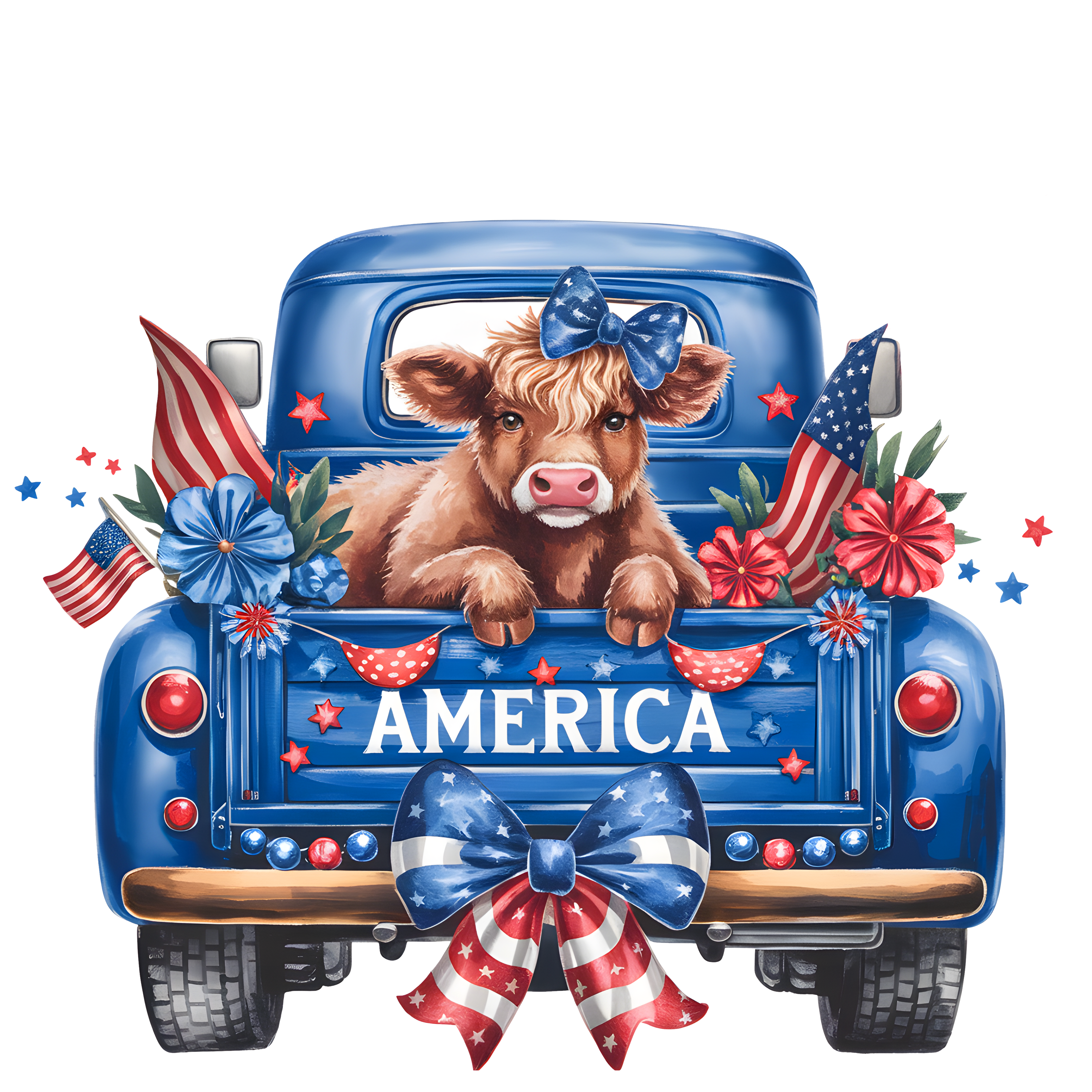 Highland Cow Patriotic T-Shirt