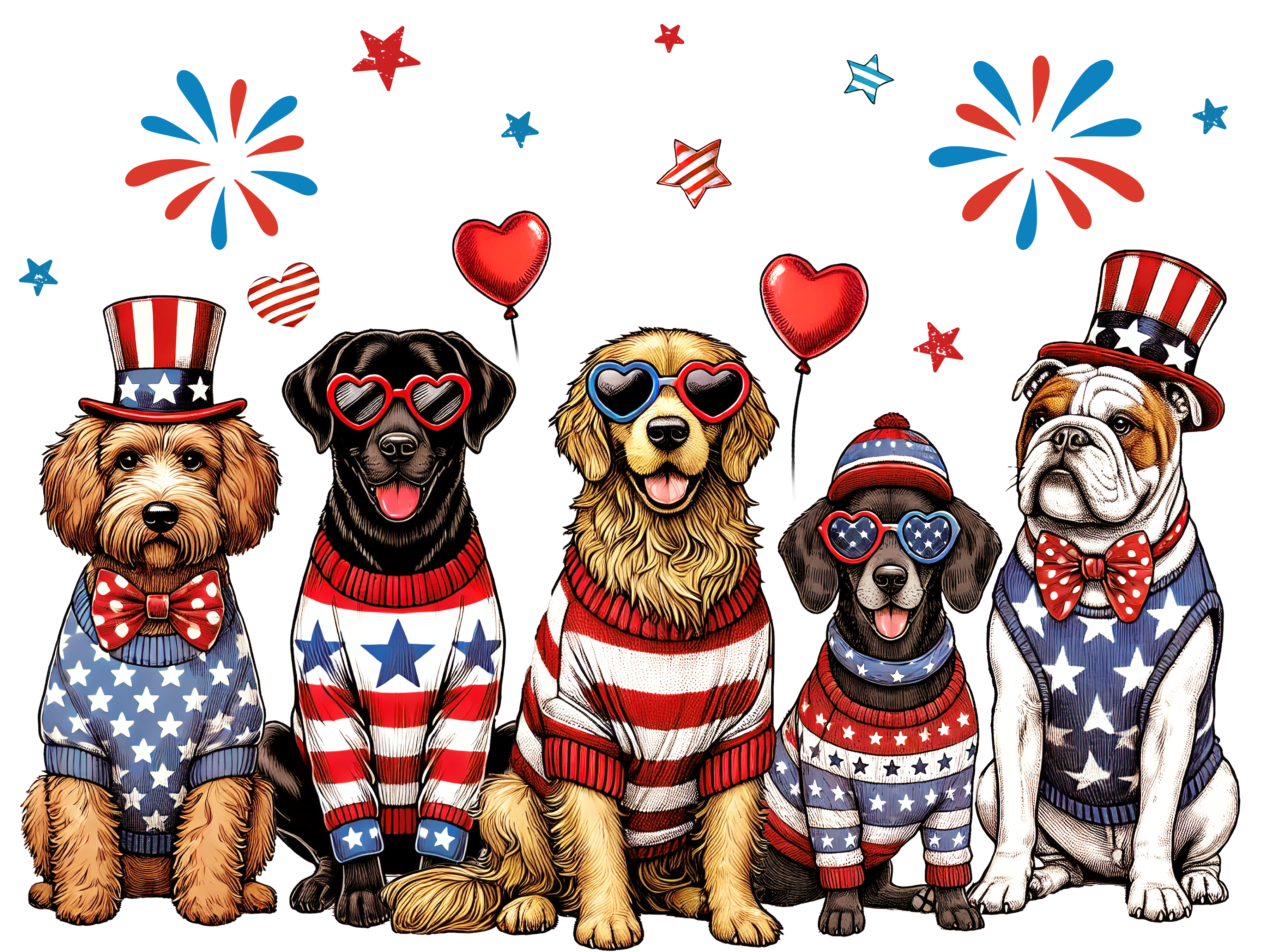 Patriotic Dogs T-Shirt