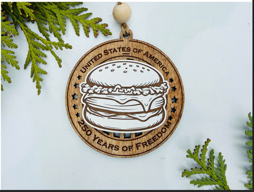 Hamburger – 250 Years of Freedom Ornament