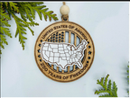USA Map – 250 Years of Freedom Ornament