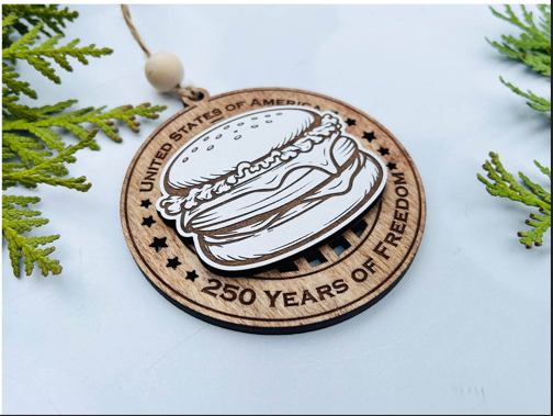 Hamburger – 250 Years of Freedom Ornament