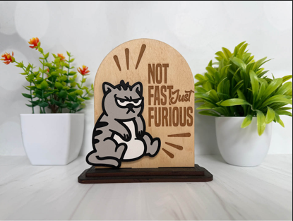 Not Fast Just Furious – Grumpy Cat Wooden Sign