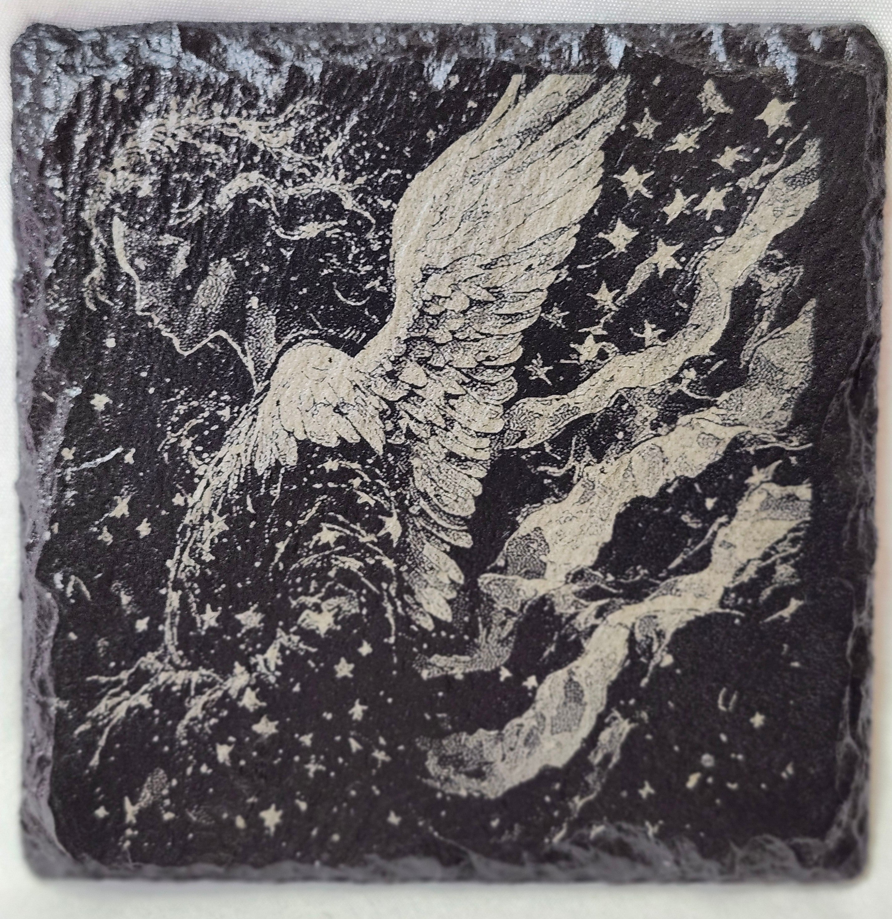Angel with Flag Slate Coaster
