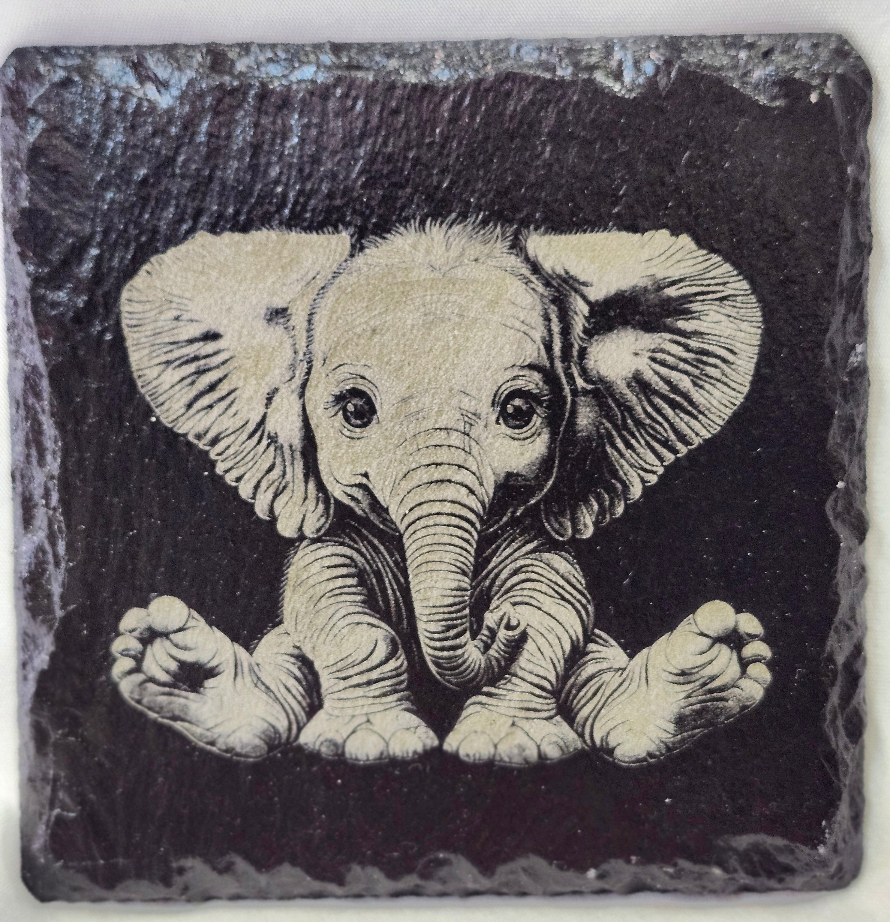 Baby Elephant Slate Coaster