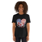 Heart Flower American Flag T-Shirt