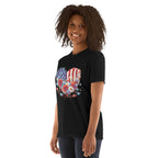 Heart Flower American Flag T-Shirt