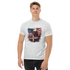 Eagle on cross in front of flag T-Shirt